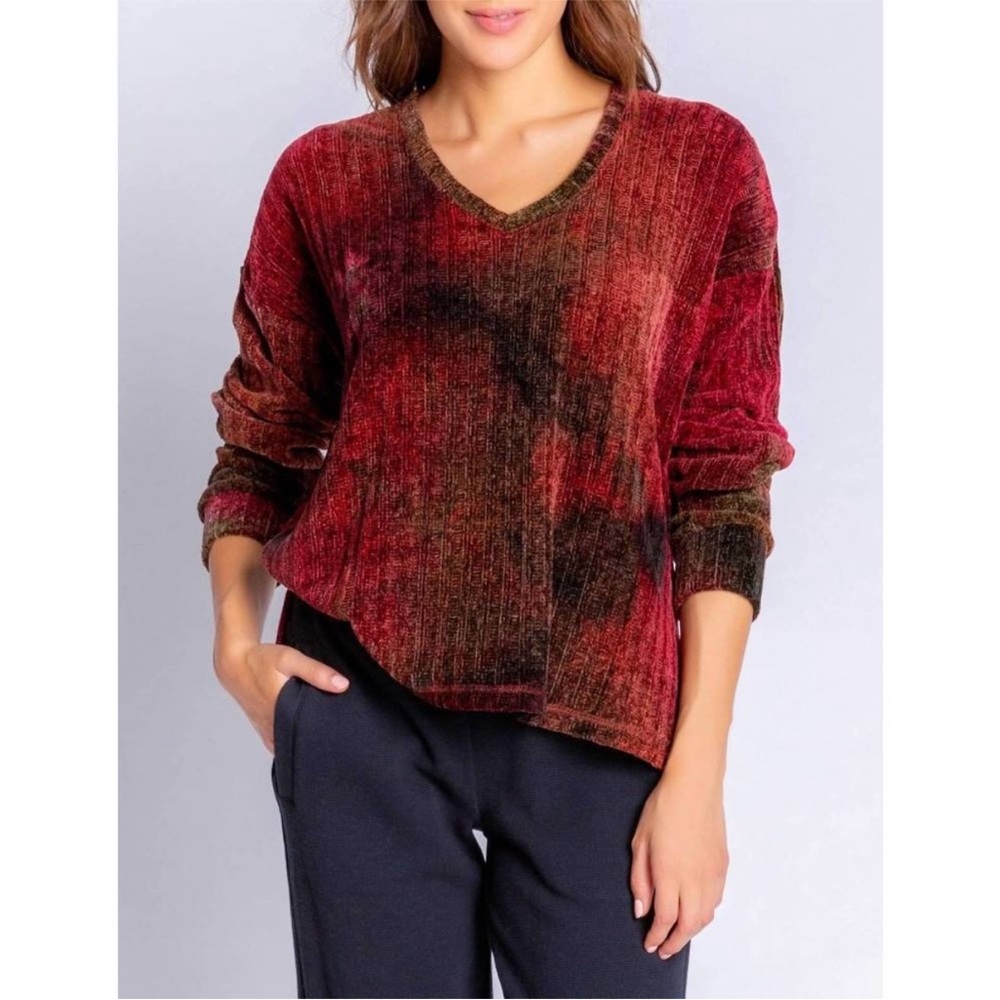PJ SALVAGE Midnight Hunter Sweater Top Burnout Super Soft Long‎ Sleeve Cozy Warm